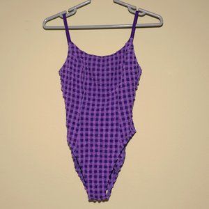 Sessa One-Piece Checked Seersucker Swimsuit